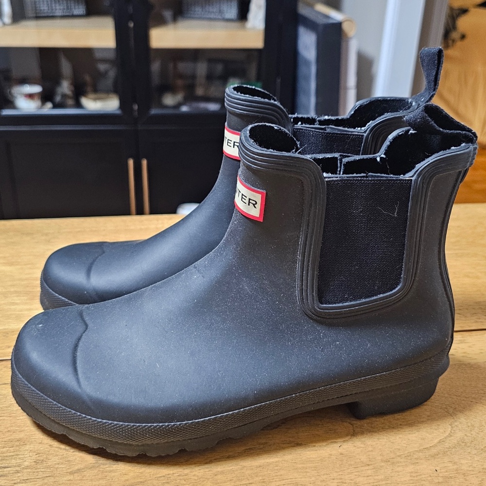 HUNTER BLACK BOOTS ANKLE WFS 2078RMA US 9 WOMENS